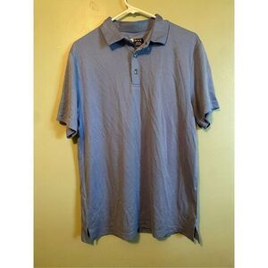 Ben Hogan Blue Button Up Short Sleeve Polo Shirt Size Medium